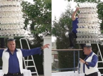 Εντυπωσιακό Ρεκόρ Γκίνες από έναν 62χρονο στην Κύπρο – Χόρεψε με 319 ποτήρια στο κεφάλι! (video)