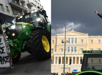 «Χωρίς εμάς, τι θα φας»: Μπροστά στη Βουλή εκατοντάδες τρακτέρ – Μεγαλειώδες συλλαλητήριο των αγροτών στο κέντρο της Αθήνας (video)