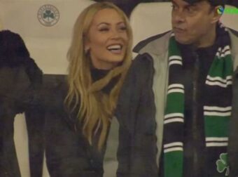 Στο γήπεδο η Ελένη Βουλγαράκη για τον σύντροφό της Φώτη Ιωαννίδη (Βίντεο)