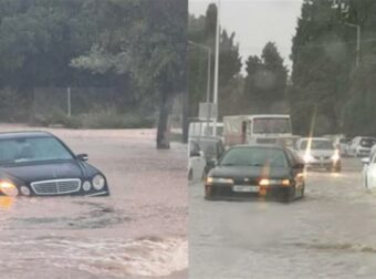 Πλήττεται σφοδρά η Ρόδος από την κακοκαιρία Bora: Δρόμοι που έγιναν ποτάμια και ακινητοποιημένα οχήματα (photos)