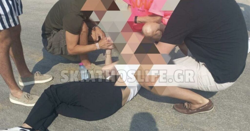 Σοκαριστική στιγμή στη Σκιάθο: Γυναίκα παρασύρθηκε από τα ρεύματα τουρμπίνας αεροσκάφους