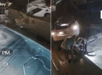 Βίντεο-σοκ: Αυτοκίνητο διαλύει τοίχο, «πετάει» στον αέρα και πέφτει σε αυλή σπιτιού – Η οδηγός εκτοξεύτηκε στην πισίνα