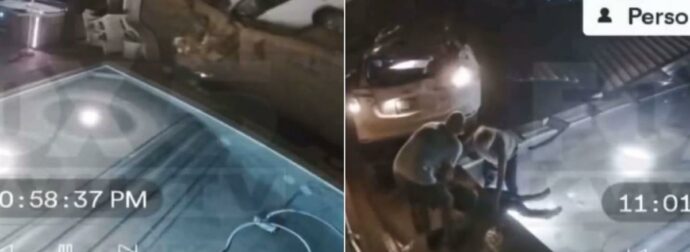 Βίντεο-σοκ: Αυτοκίνητο διαλύει τοίχο, «πετάει» στον αέρα και πέφτει σε αυλή σπιτιού – Η οδηγός εκτοξεύτηκε στην πισίνα