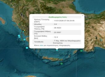 Ισχυρός σεισμός στη Σαντορίνη