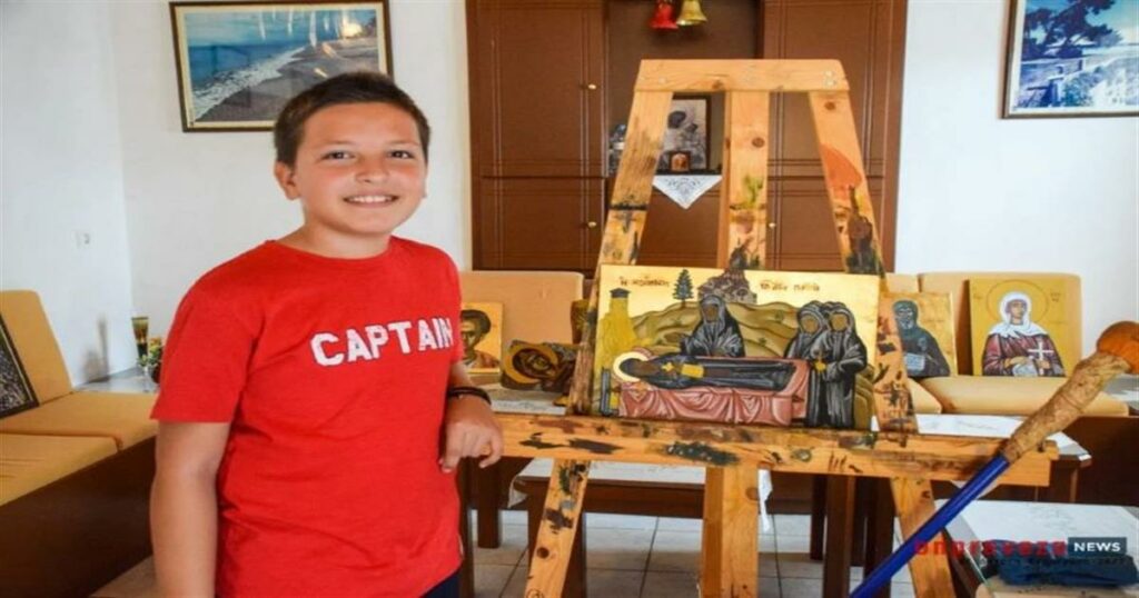 Αγιογράφος… από κούνια, μόλις 11 χρονών – Έχει δημιουργήσει ήδη πάνω από 200 έργα
