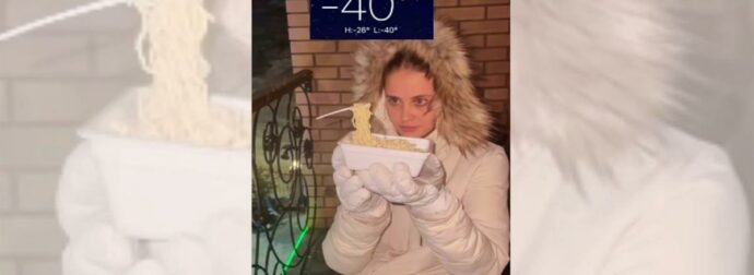 Στη Σιβηρία κάνει τόσο κρύο που τα μακαρόνια παγώνουν στον αέρα και ιδού η απόδειξη