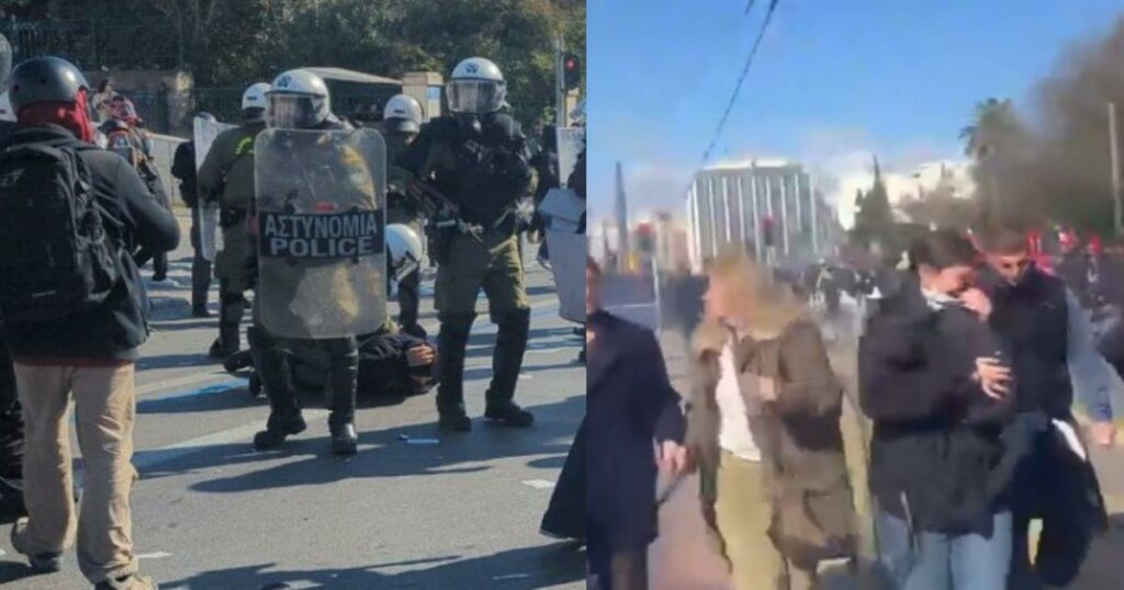 Τέμπη: Μεγάλη ένταση στο Σύνταγμα – Έπεσαν χημικά μετά το συλλαλητήριο
