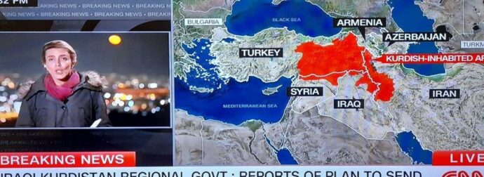«Τρελάθηκαν» οι Τούρκοι με τον χάρτη του Κουρδιστάν στο CNN – Σφοδρές αντιδράσεις από την Άγκυρα