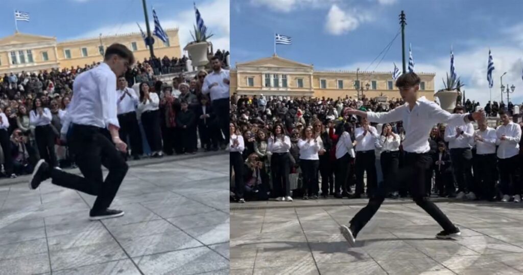 Το ζεϊμπέκικο στο Σύνταγμα από τον λεβέντη μαθητή που έγινε viral