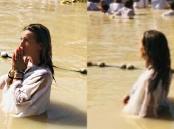 Πηγή Δεβετζή: Οι συγκλονιστικές φωτογραφίες από τη βάφτισή της στον Ιορδάνη Ποταμό – «Μόνο αγάπη και πίστη»