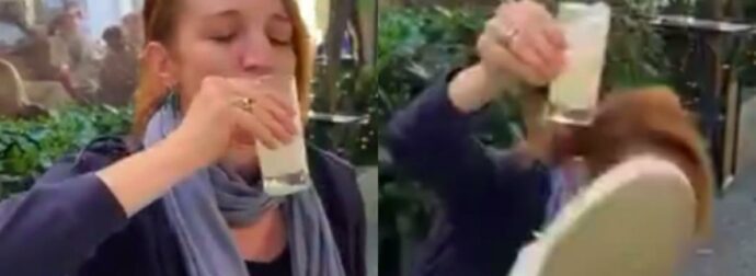 Στεφανία Γουλιώτη: Απίθανη τούμπα με το τσίπουρο στο χέρι (Βίντεο)