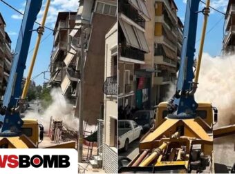 Πετράλωνα: Καρέ – καρέ η στιγμή της κατάρρευσης της πολυκατοικίας, δείτε εικόνες