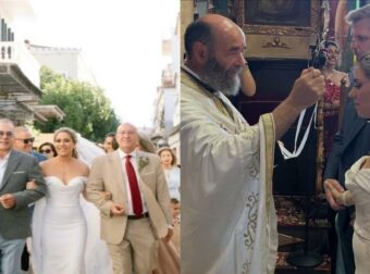 Έλαμπε από περηφάνια ο Φώτης Σεργουλόπουλος: Στο πλευρό της ανιψιάς του την ημέρα του γάμου της (video)