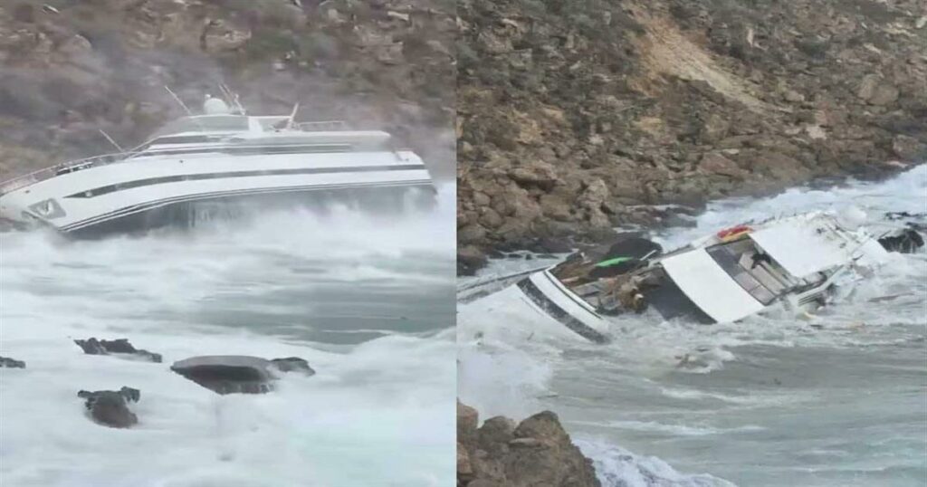 Νεκρός γνωστός επιχειρηματίας από την κακοκαιρία: Το σκάφος του διαλύθηκε στα βράχια, βίντεο από τις δραματικές στιγμές στο Κάβο Γκρέκο