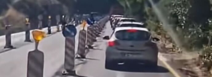 ΒΟΑΚ: Βανάκι μπήκε στη λωρίδα των έργων για να προσπεράσει φορτηγό