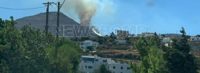 Φωτιά στις Λεύκες Πάρου: Επιχειρούν έξι εναέρια μέσα – Δείτε βίντεο
