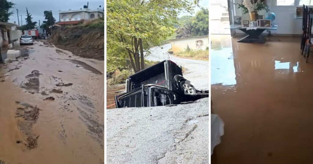 Σοβαρά προβλήματα από την κακοκαιρία στην Κρήτη: Πλημμύρες, κατολισθήσεις, κλειστοί δρόμοι και σχολεία, μπαράζ μηνυμάτων 112